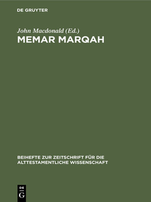 cover image of Memar Marqah